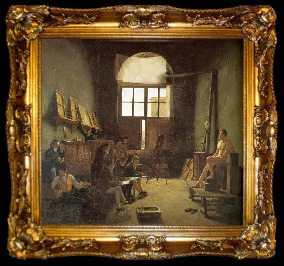 framed  Leon-Matthieu Cochereau Interior of the Studio of David, ta009-2